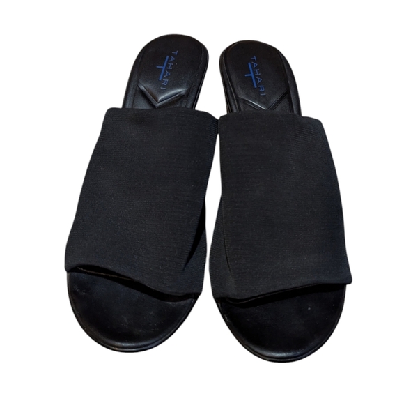 Y2K Tahari Slip On Wedges Stretch Fabric size 10 - Picture 2 of 6